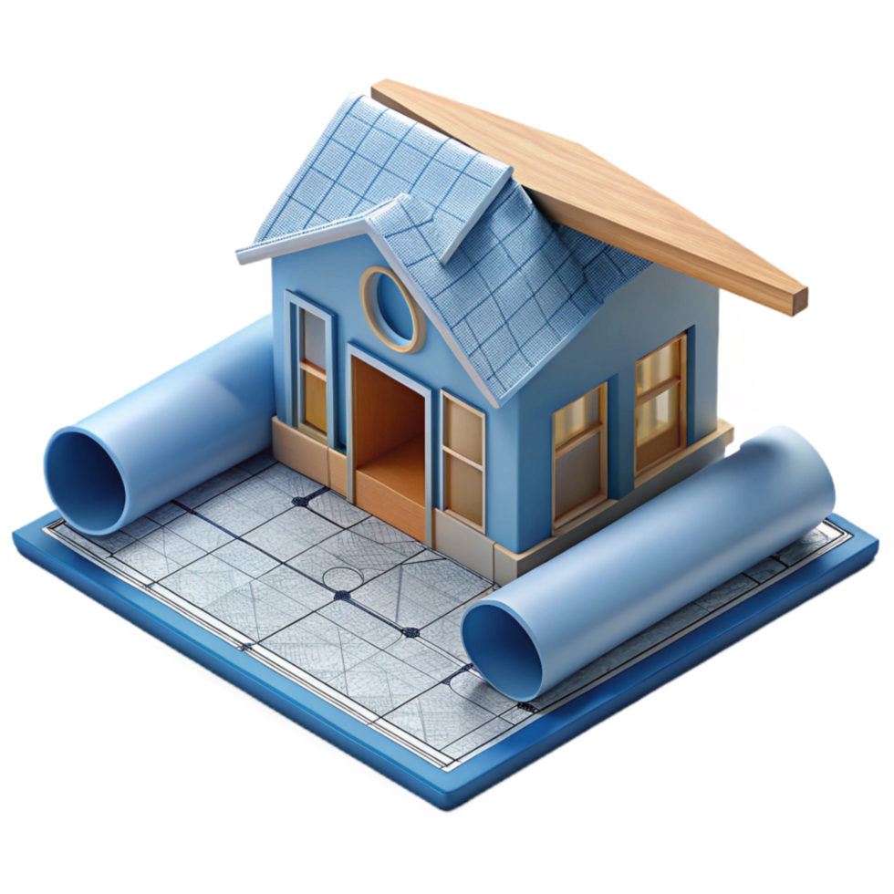 impressive modern Living Building Blueprint Isolated with Architectural Plan exclusive png