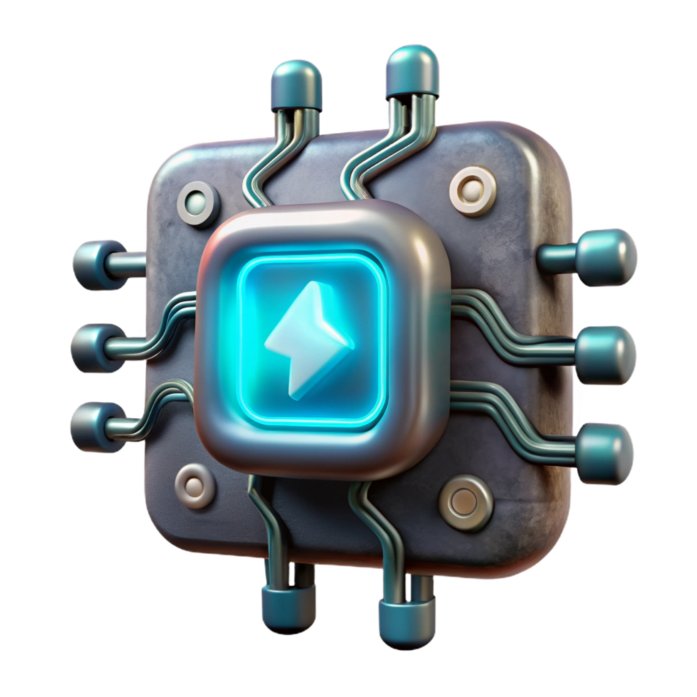 magnificent minimalist Living Circuitry with Energetic Glow Isolated Element genuine png