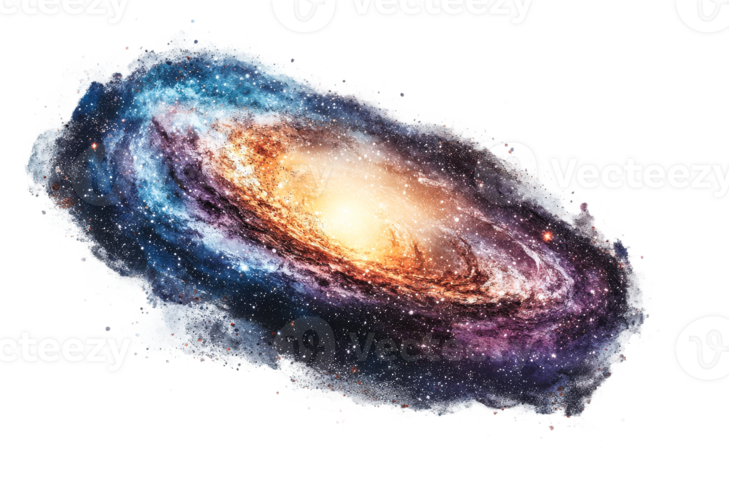 Swirling galaxy with vibrant colors in space png