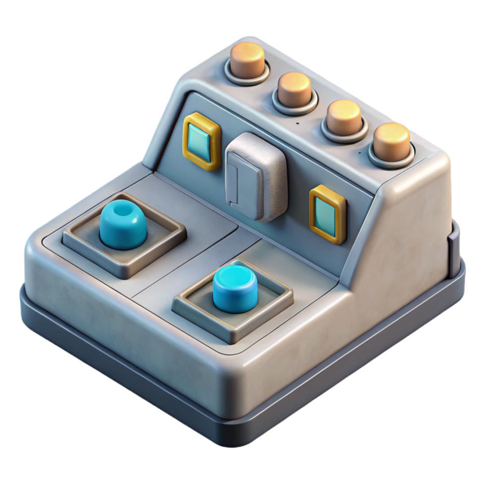 beautiful traditional Living Machine Control Panel Isometric View Isolated original png