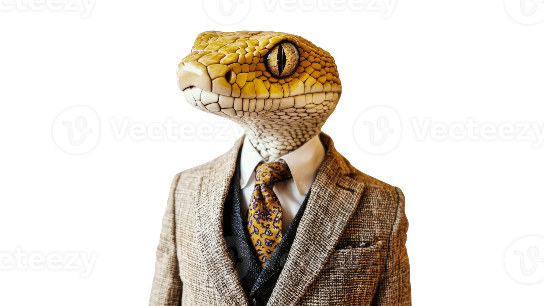 Lizard dressed in formal attire posing confidently png