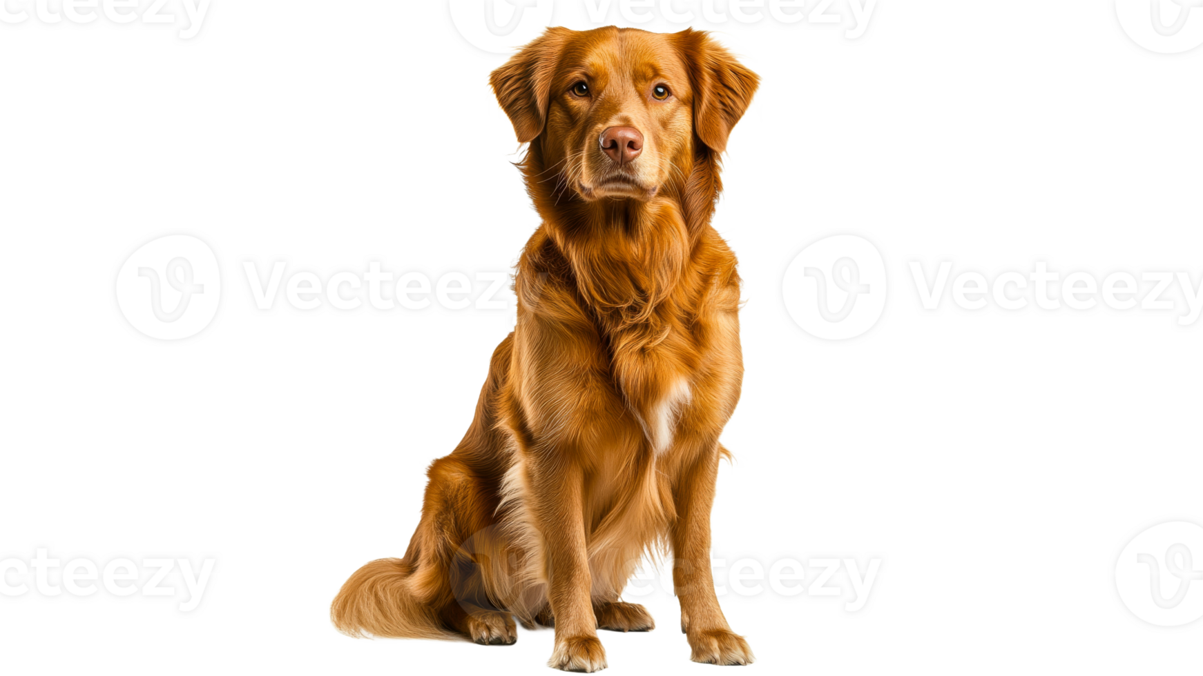 Golden retriever poses on white background png