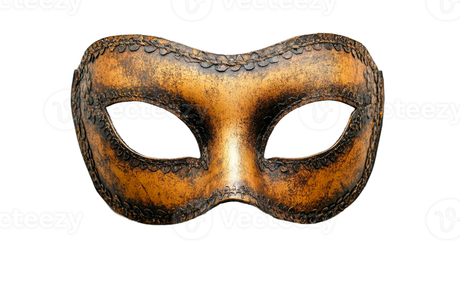 Detailed golden mask with intricate design png