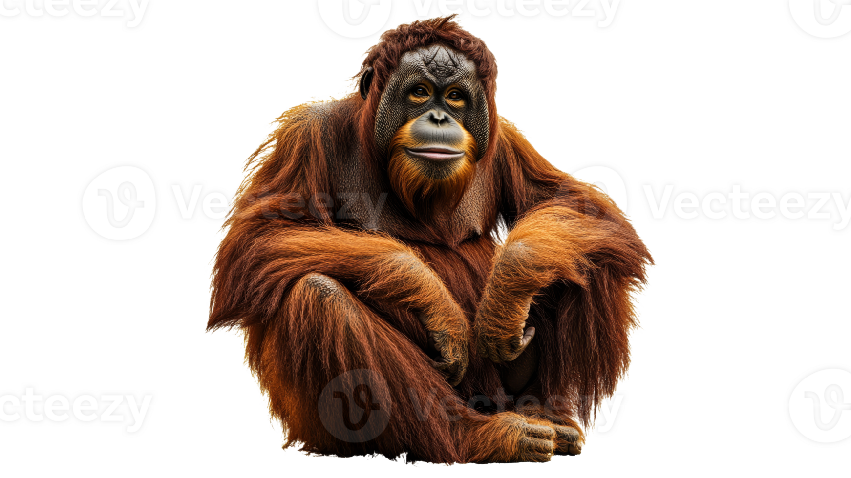 Orangutan resting calmly in a natural setting png