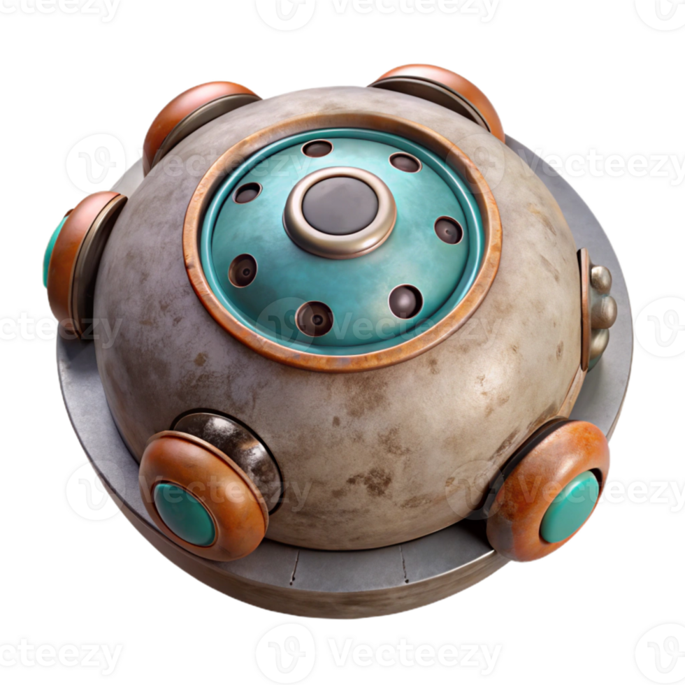 vibrant traditional Living Machine Prototype Top View Isolated Element professional png