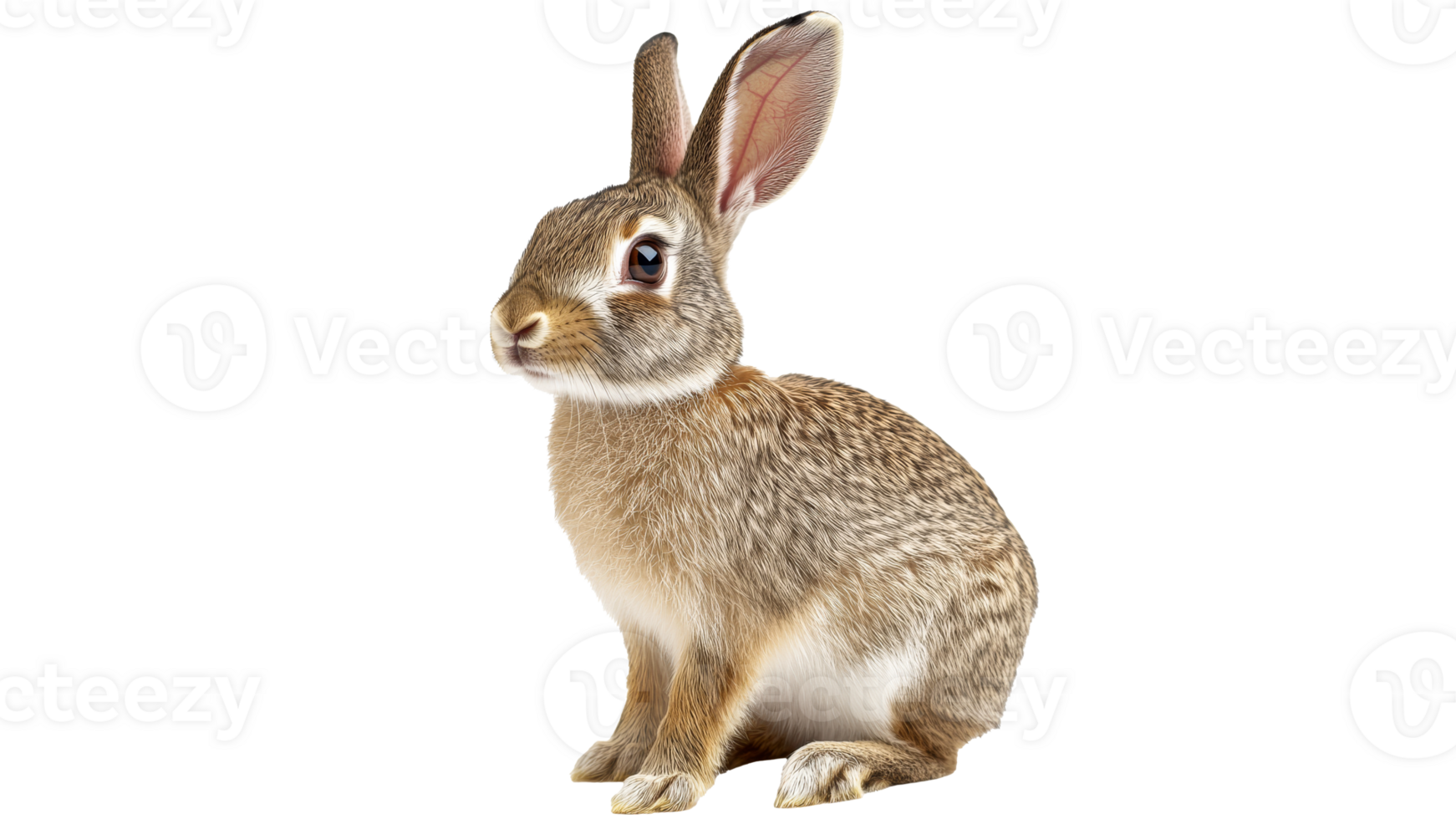 Cute rabbit sitting calmly in a light setting png
