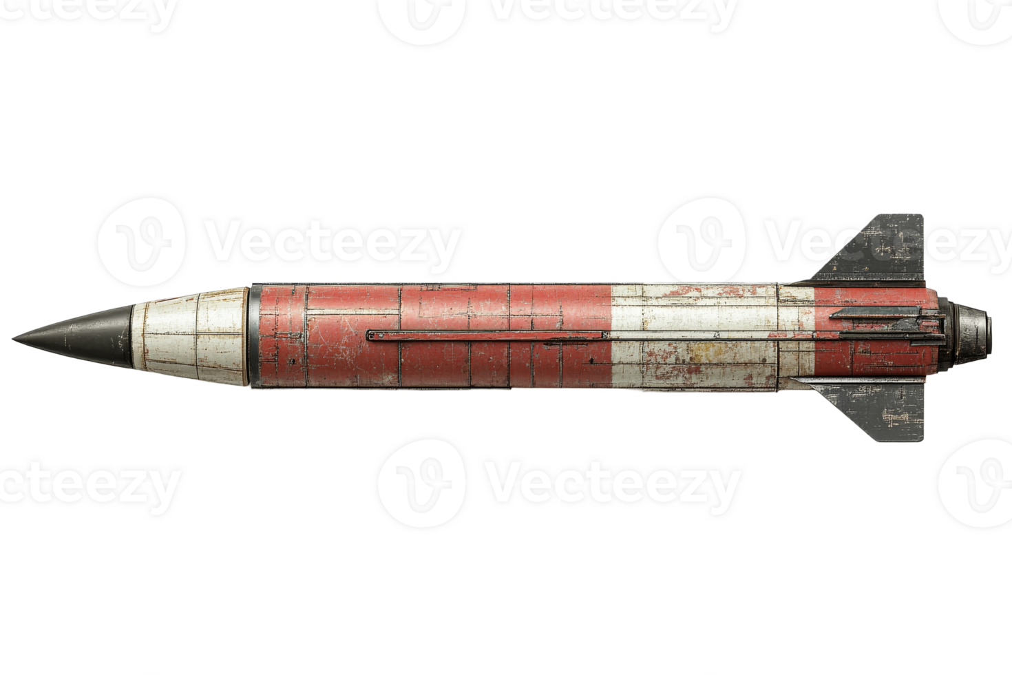 Historical missile design showcasing wear and tear png