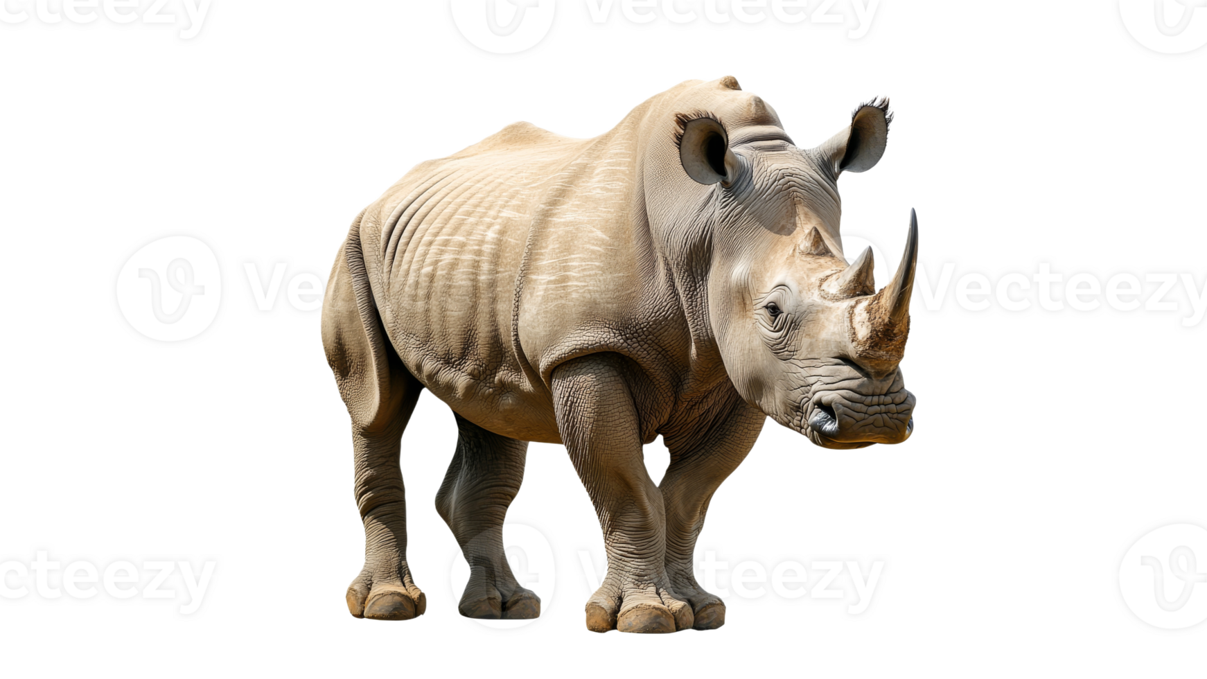 Majestic rhino in tranquil pose png