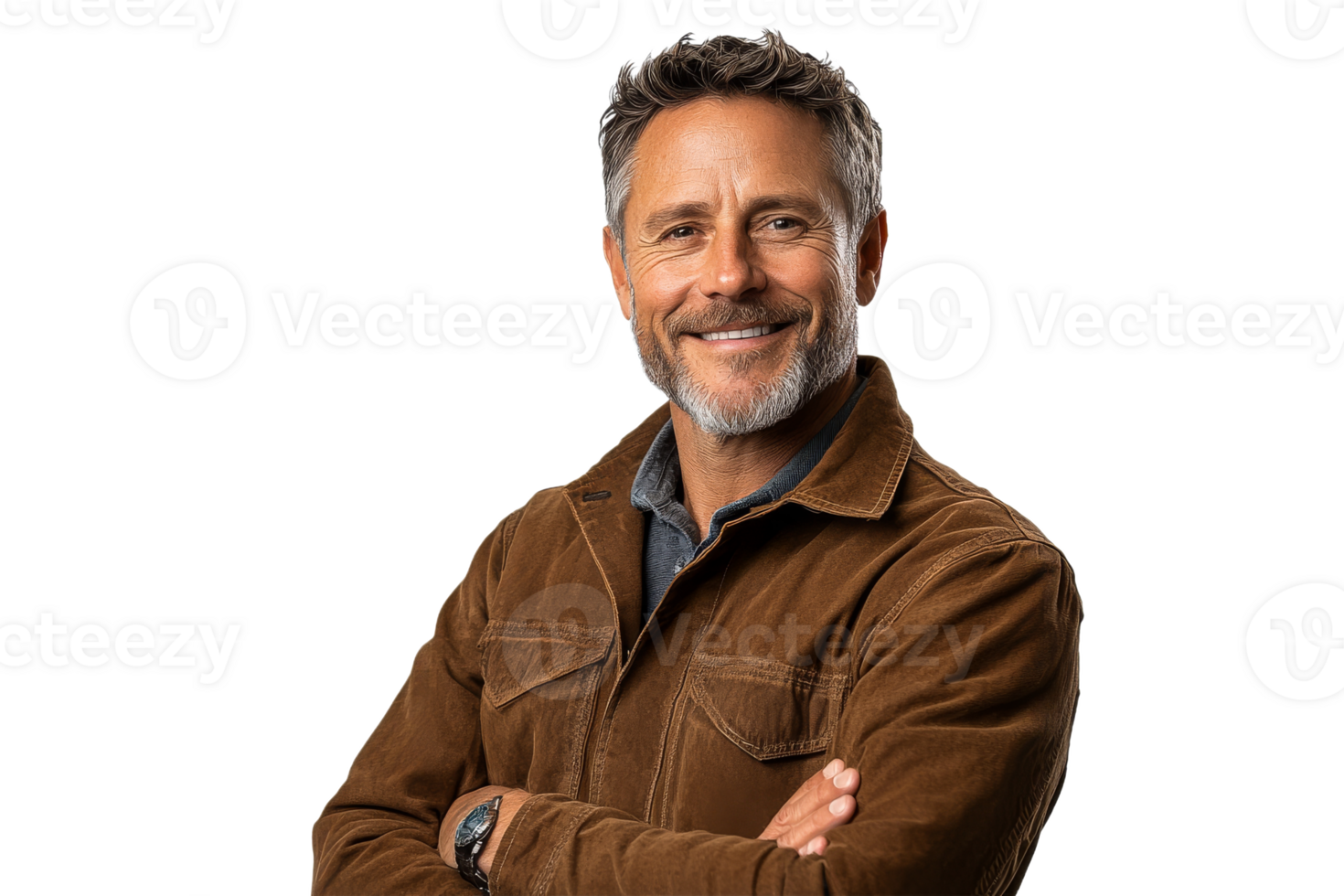 Man smiling confidently in a casual outfit indoors png