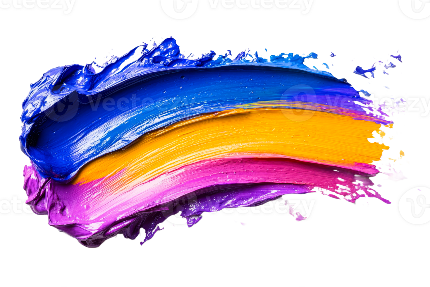 Colorful brush strokes create vibrant abstract art png
