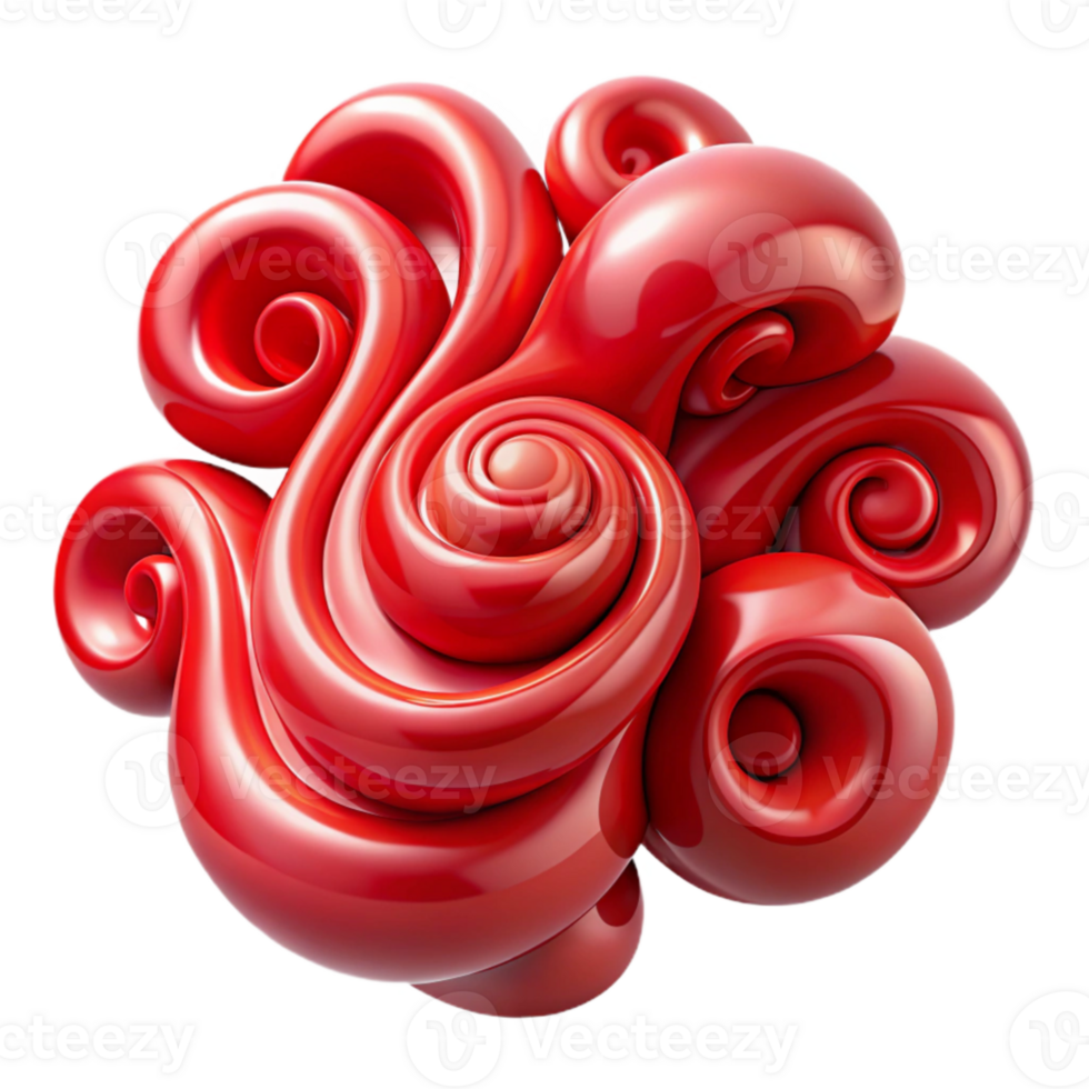 wonderful classic Living Organisms Design Red Spiral Transparent Background png