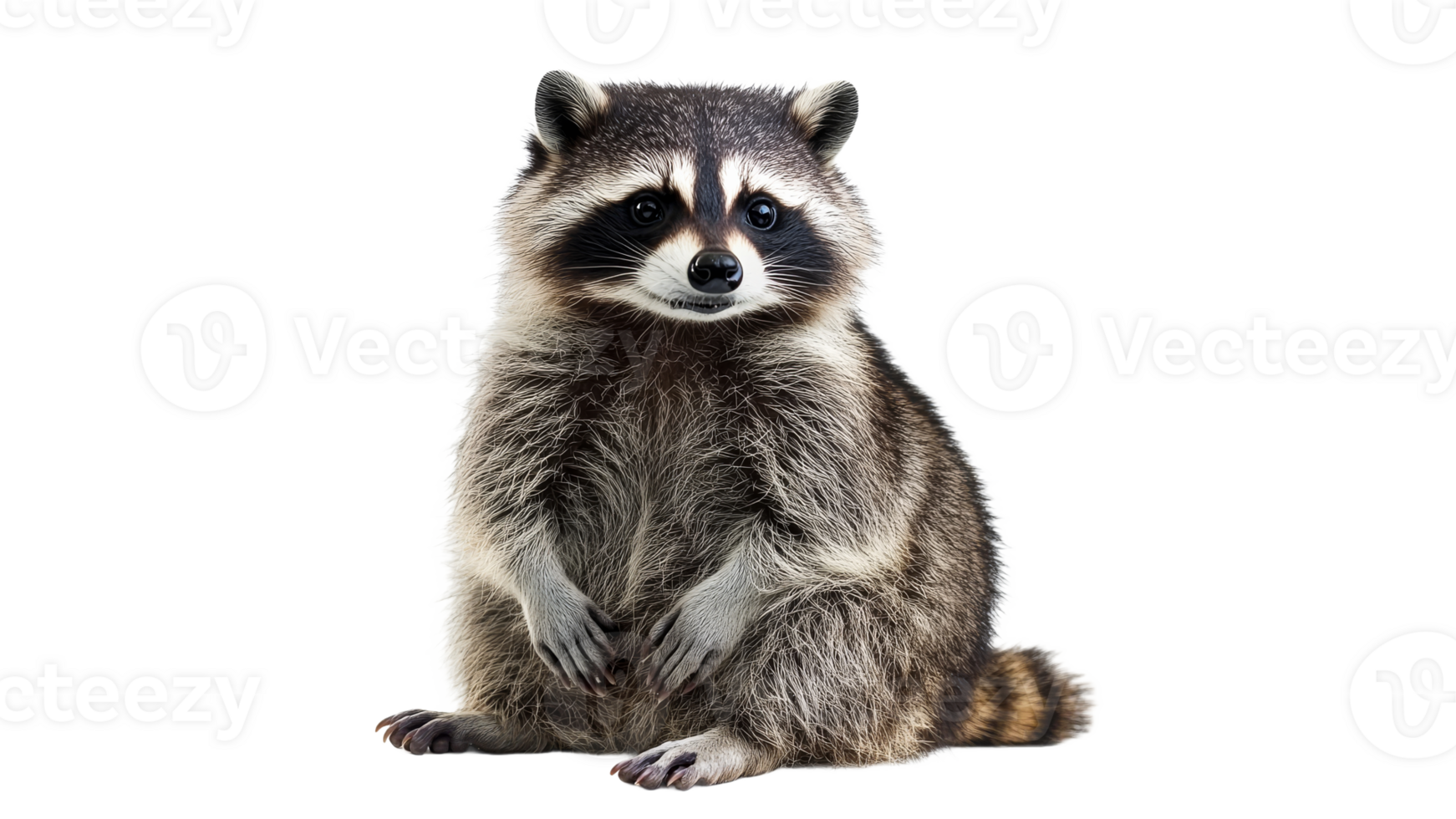 Raccoon standing with a curious expression png