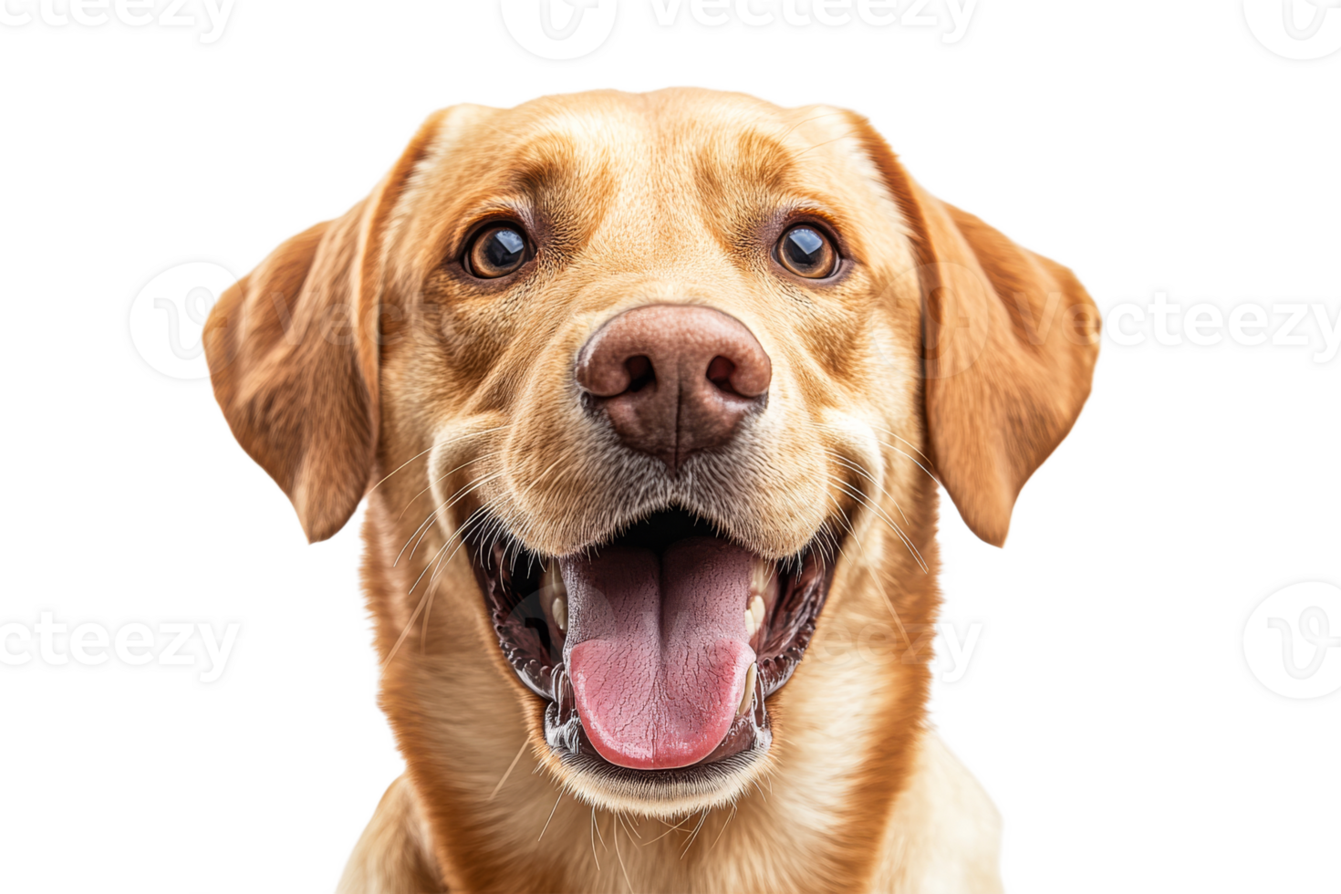 Happy golden retriever smiling at the camera transparent png
