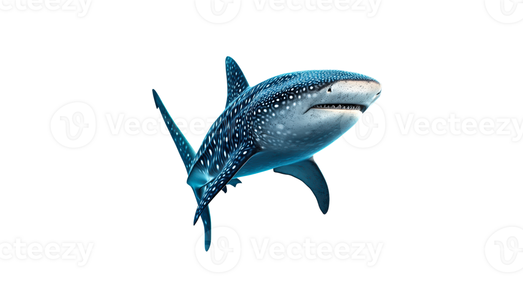 Shark swimming gracefully in clear blue water png