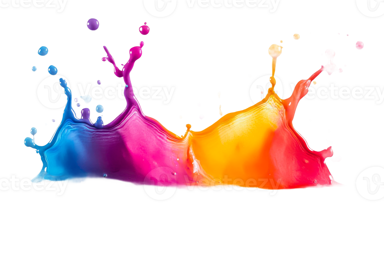 Vibrant splashes of color creating dynamic shapes png