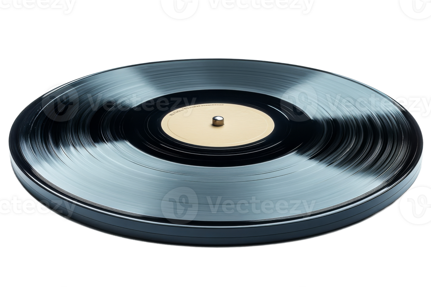 Classic vinyl record spinning on turntable png