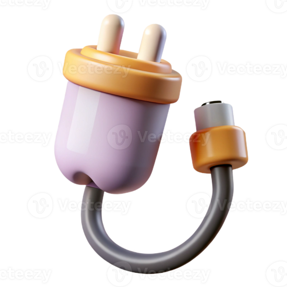 stunning artistic Living Tech Connector Plugged in Transparent Background high resolution png