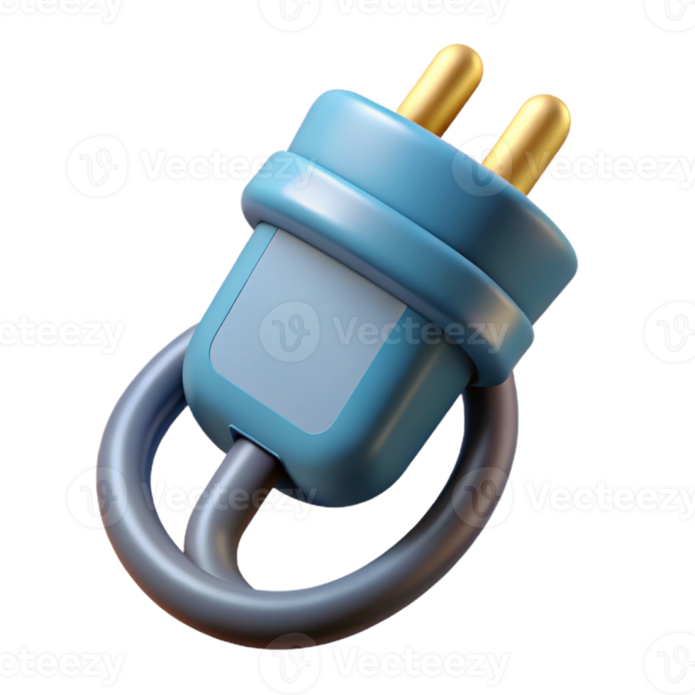 vibrant modern Living Tech Connector Plugged in Transparent Background original png