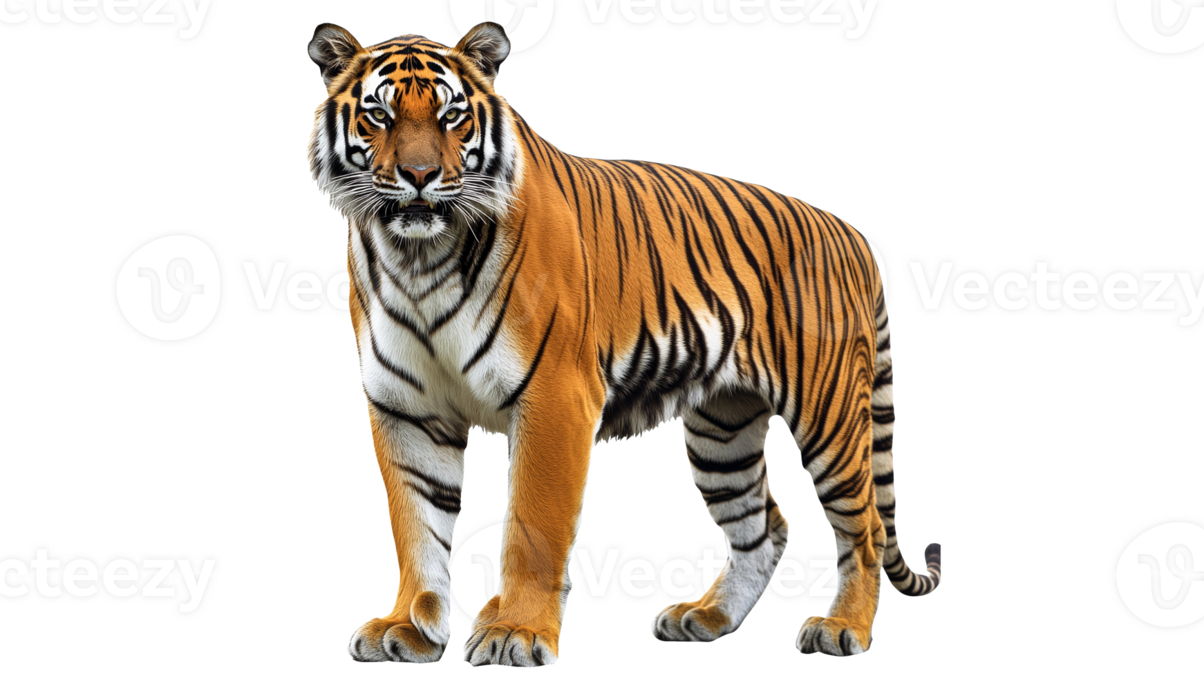 Majestic tiger standing proudly in its environment png