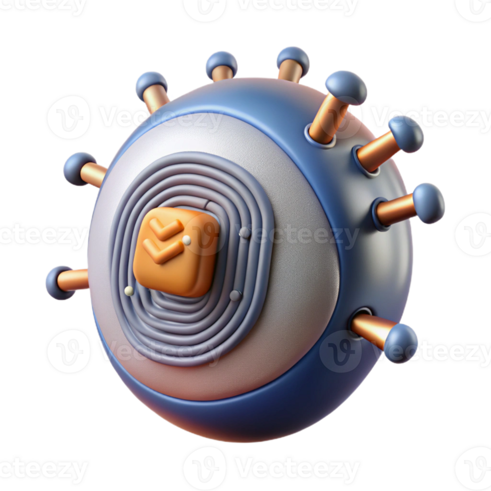 serene vintage Living Tech Implant with Biometric Scanner Cutout Element authentic png