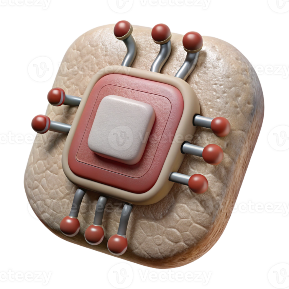 beautiful abstract Living Tech Implant with Biometric Scanner Cutout Element high resolution png