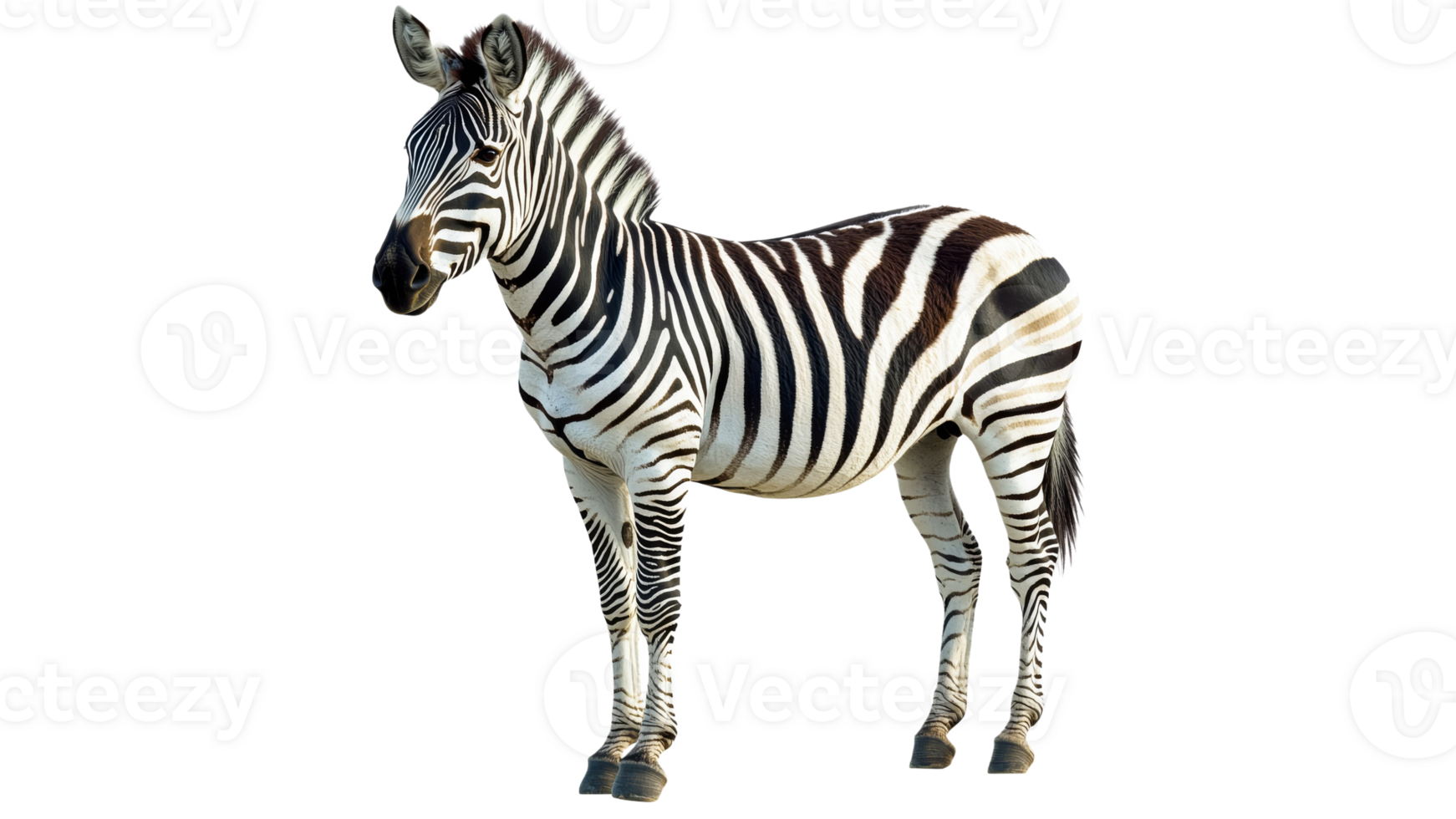 Stripes and grace A zebra in its natural stance png