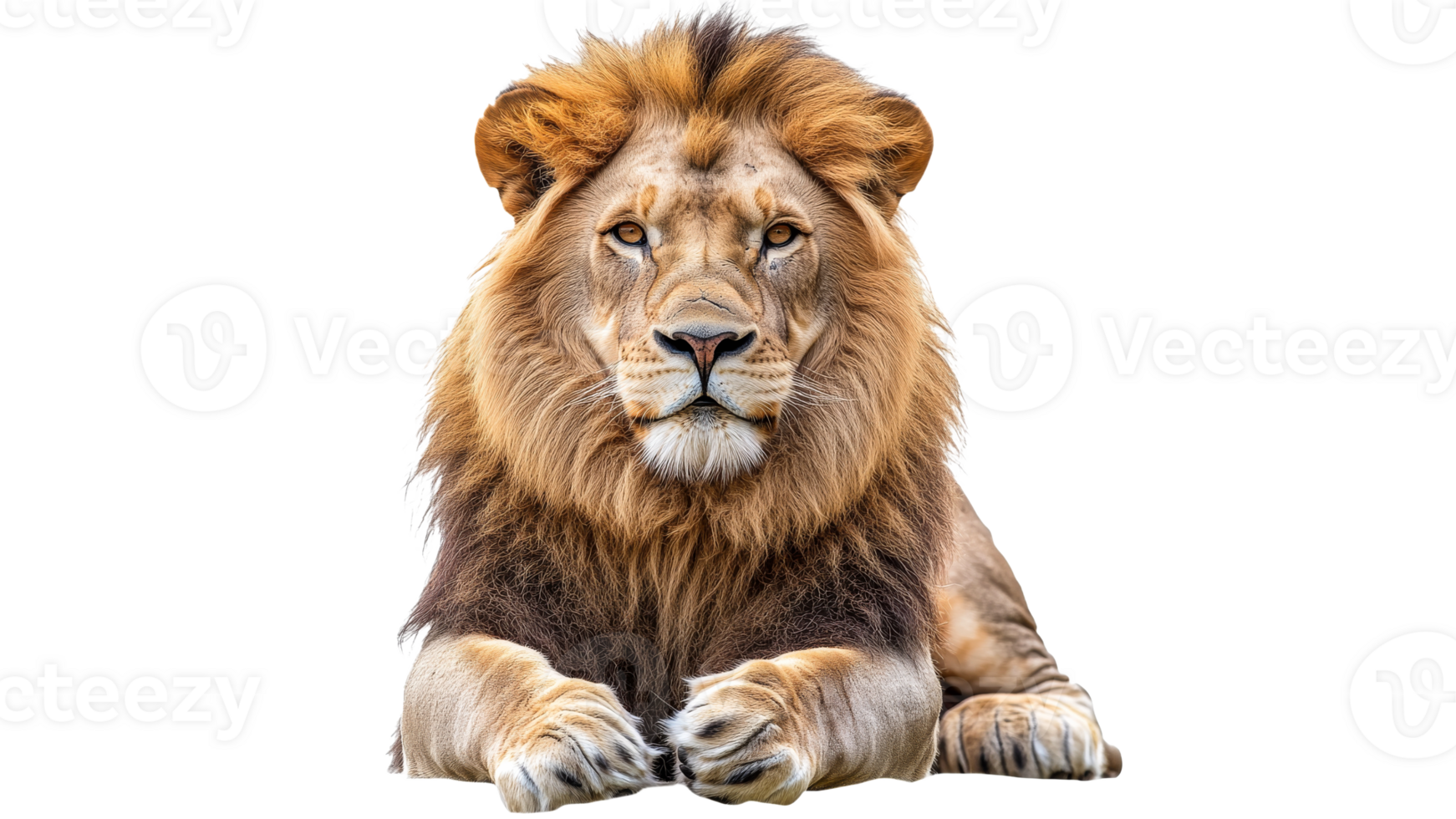 Majestic lion resting in tranquil pose png