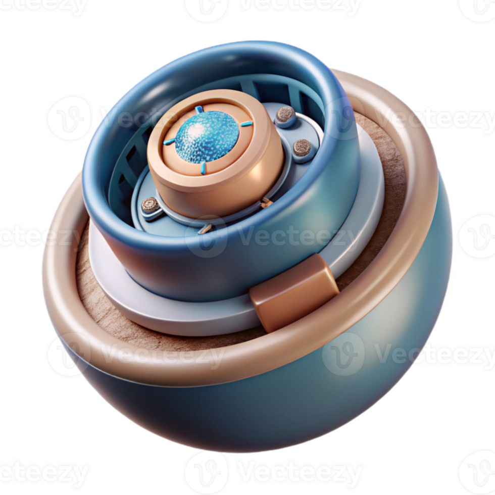 magnificent abstract Living Technology Component Rotating View Transparent Background detailed png