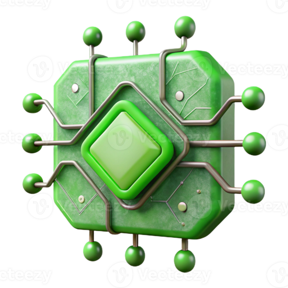 stunning abstract Living Technology Green Circuitry Isolated Element detailed png