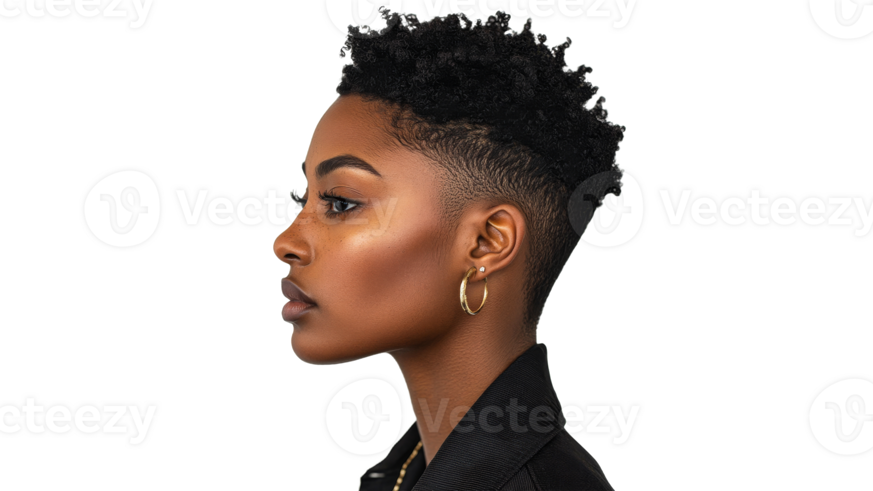 Profile of a woman with short hair png