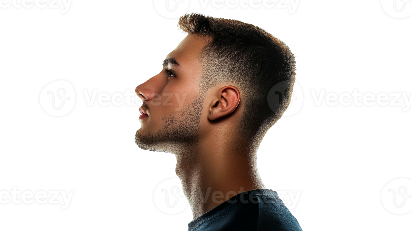 Young man in profile with soft lighting png