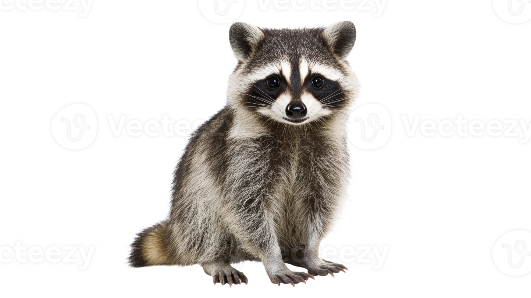Raccoon sitting on a plain background png