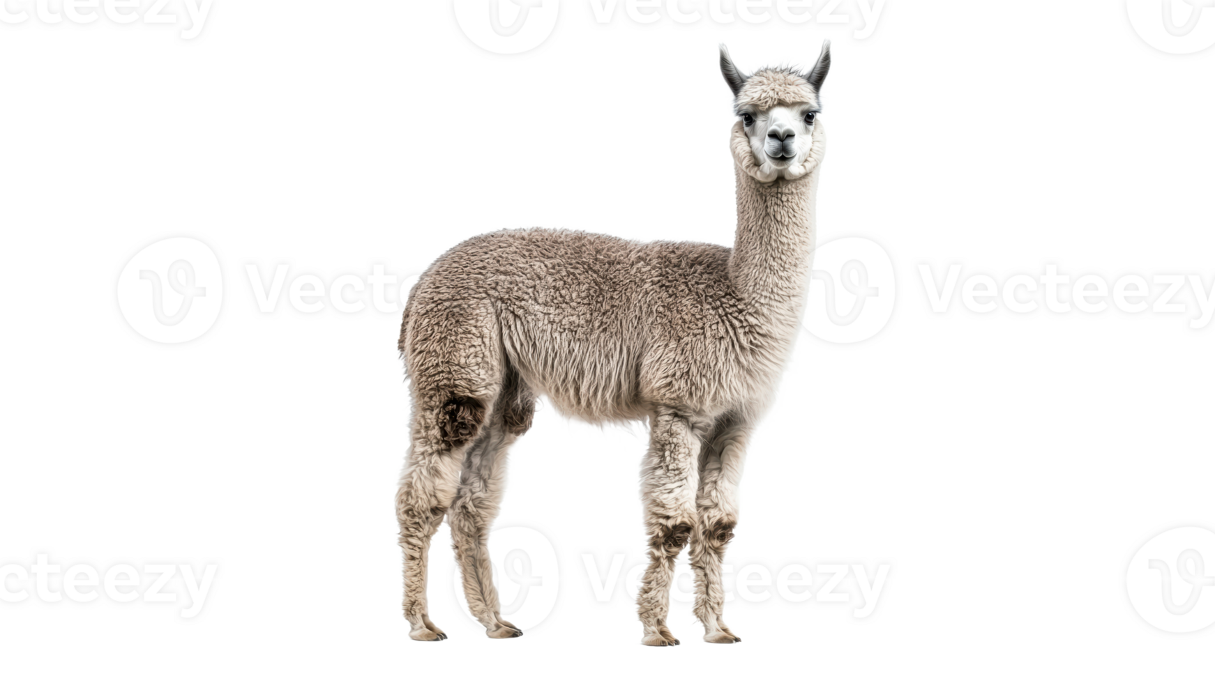 Unique gray llama standing proudly in the field png