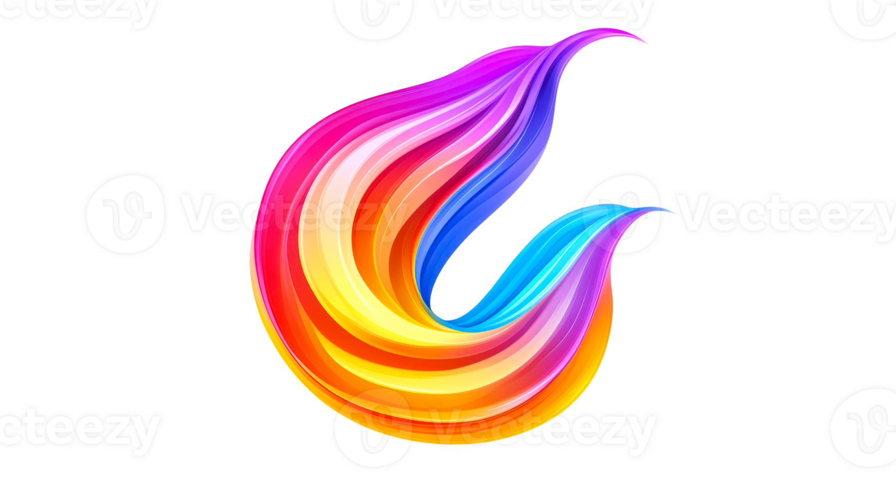 Vibrant abstract design with flowing shapes transparent png