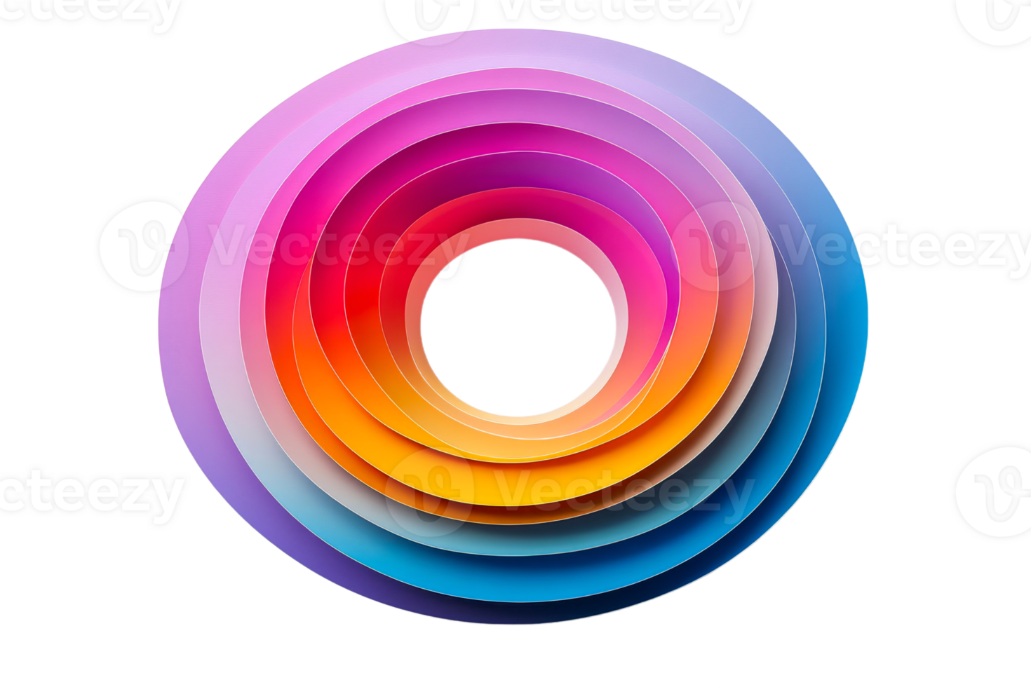 Vibrant concentric color circles png