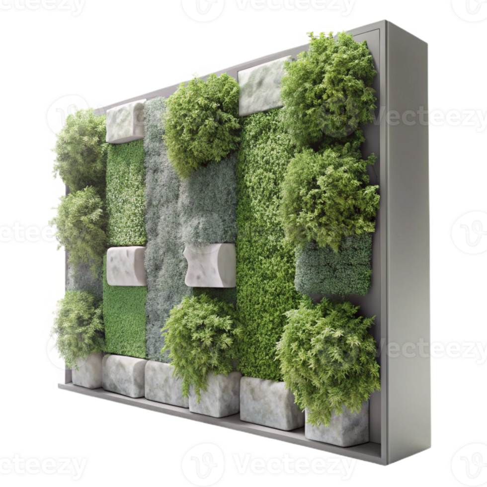 stunning traditional Living Wall System Transparent Background with Close-up View high resolution png