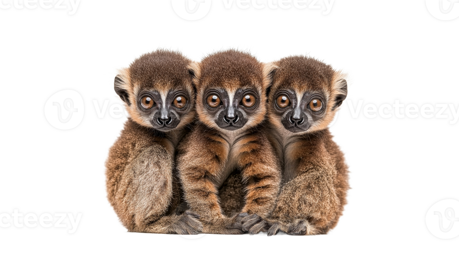 Three lemurs relaxed together png