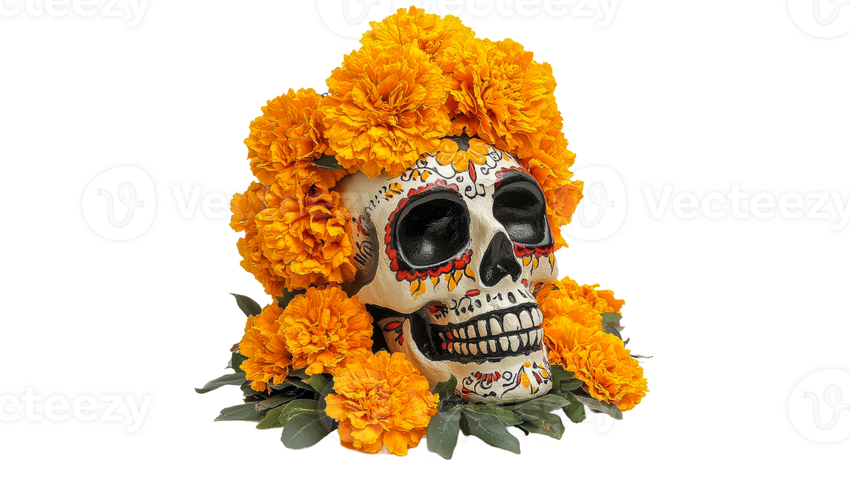 Colorful skull for cultural celebration transparent png