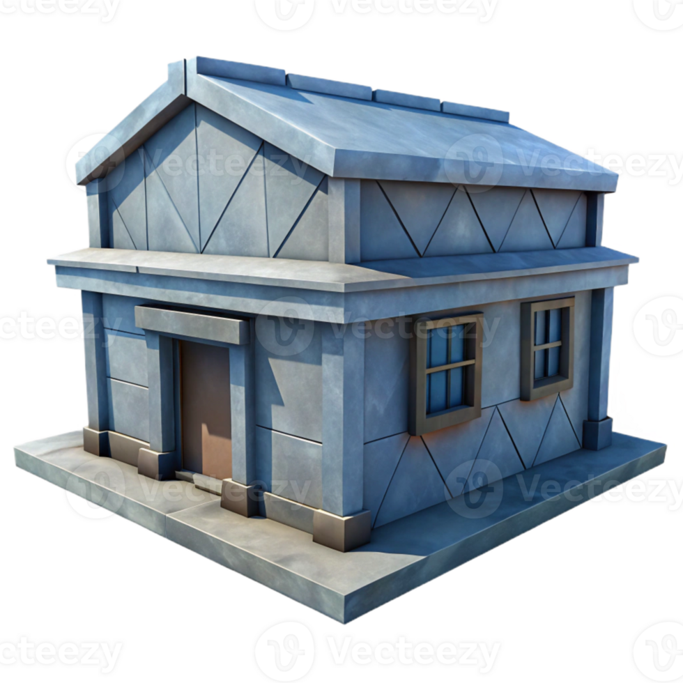 extraordinary minimalist Low Poly Vr Building with Grey Walls Transparent Background png