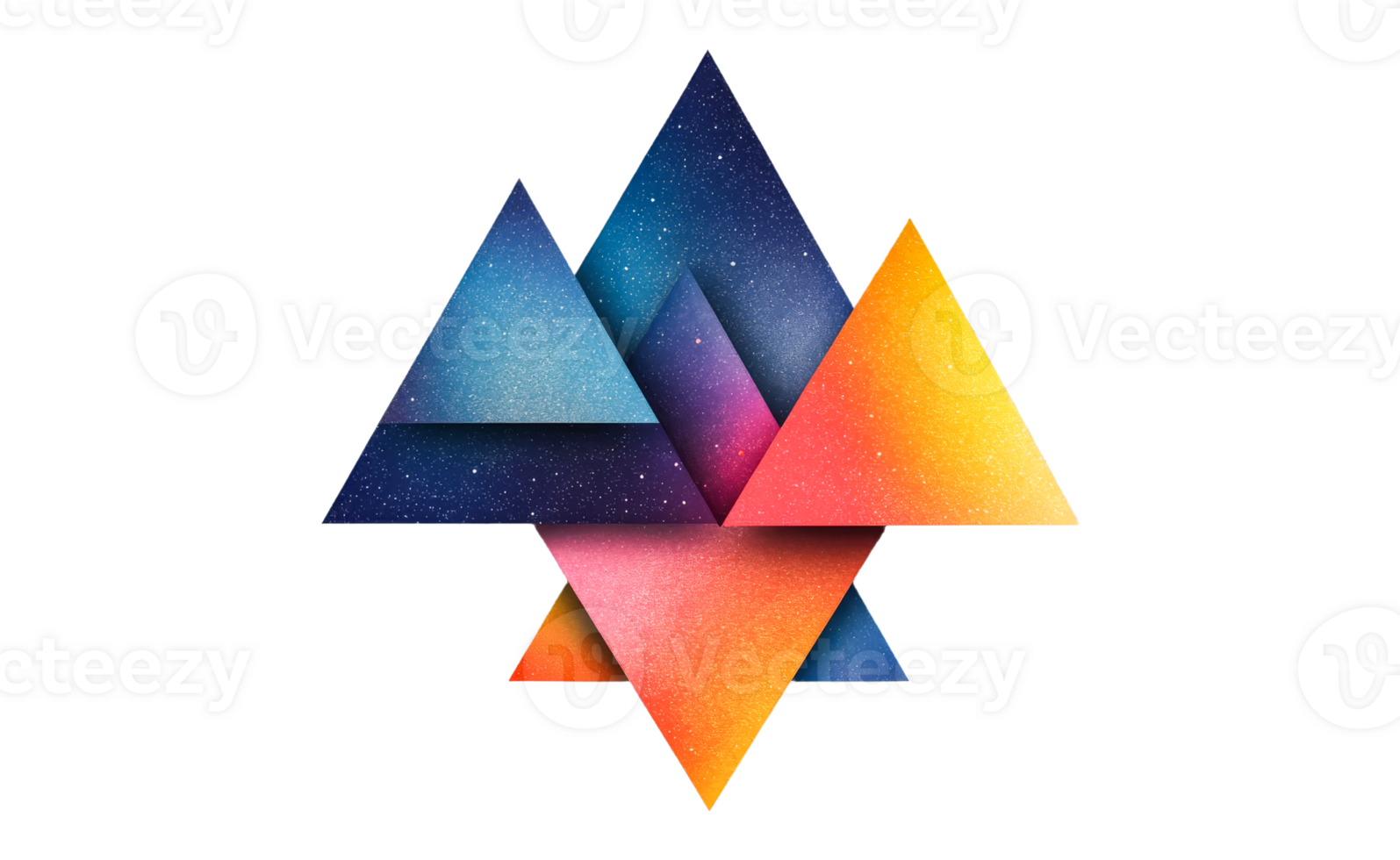 Colorful triangles on a transparent background png