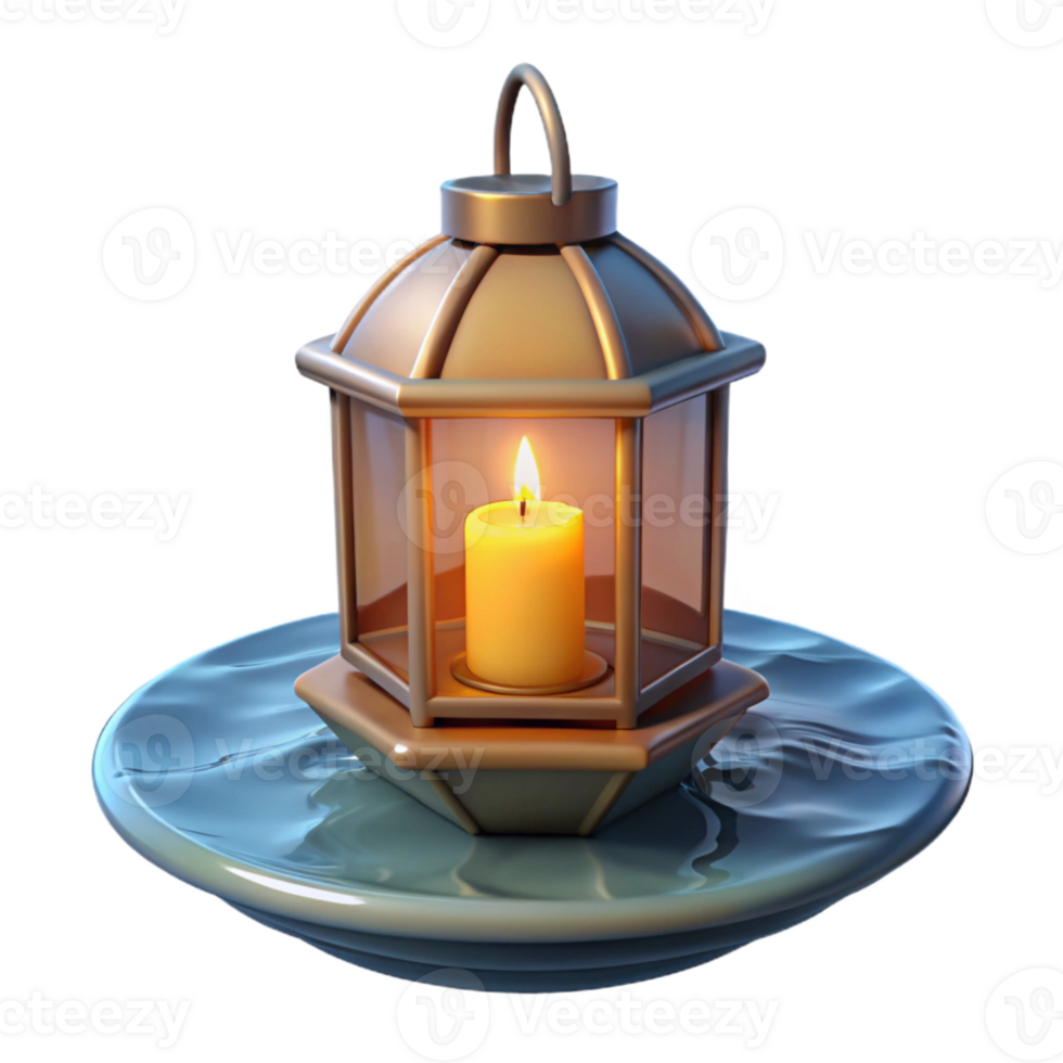 vibrant artistic Loy Krathong Floating Lantern on Water Transparent Background authentic png