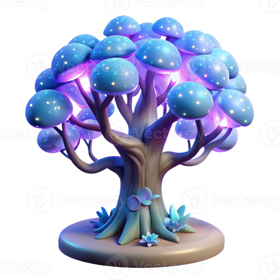 magnificent abstract Luminous Tree in Dreamlike Forest Isolated professional png