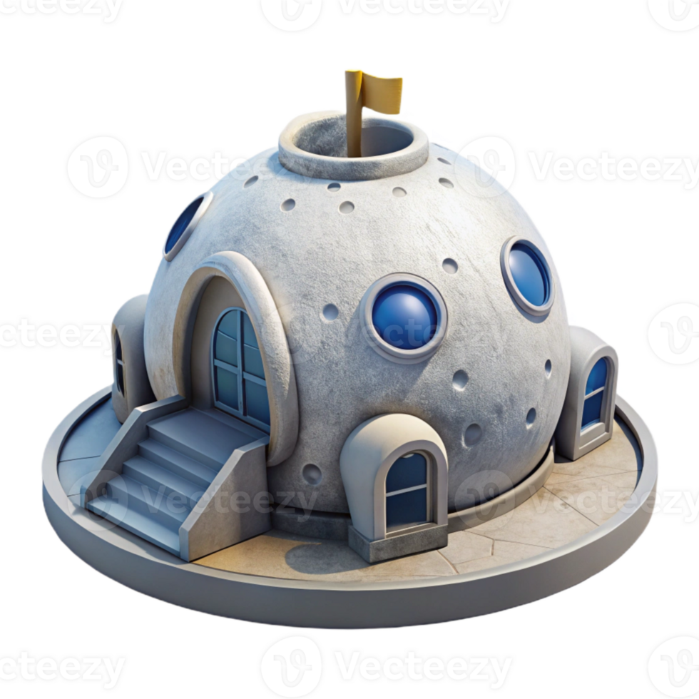 impressive classic Lunar Base with Transparent Background detailed png