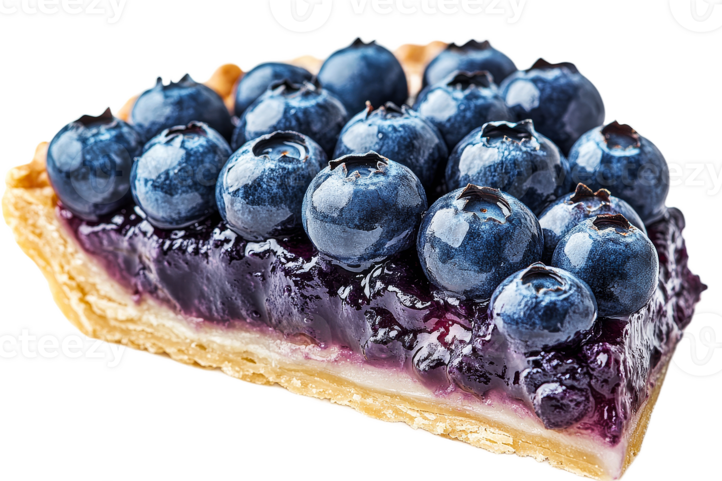Delicious blueberry tart with a transparent background png