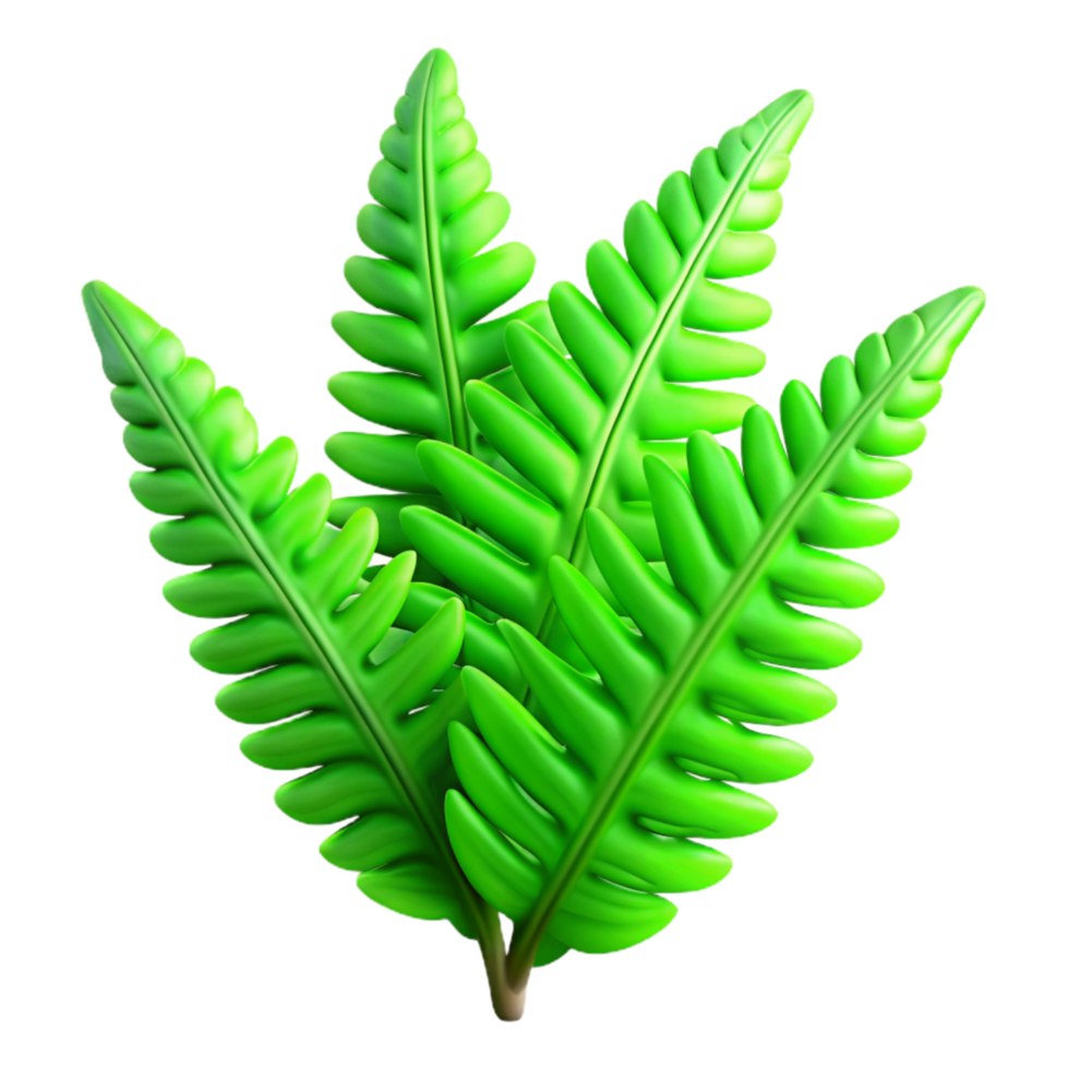 elegant vintage Lush Fern Bright Green Transparent Element professional png