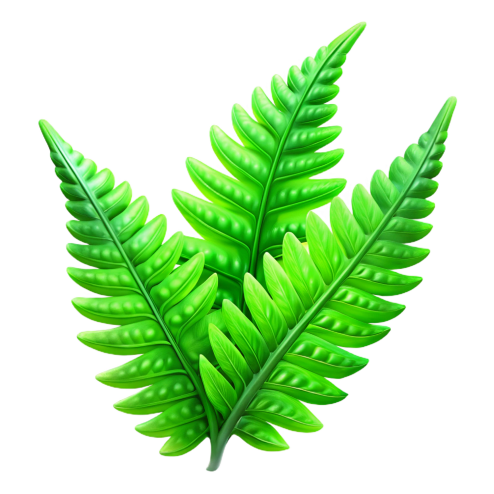 stunning modern Lush Fern Bright Green Transparent Element genuine png