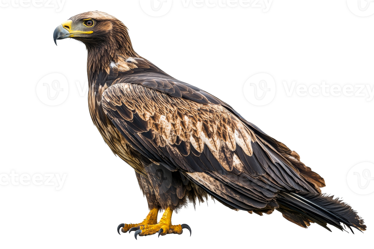 Majestic golden eagle perched in natural stance png