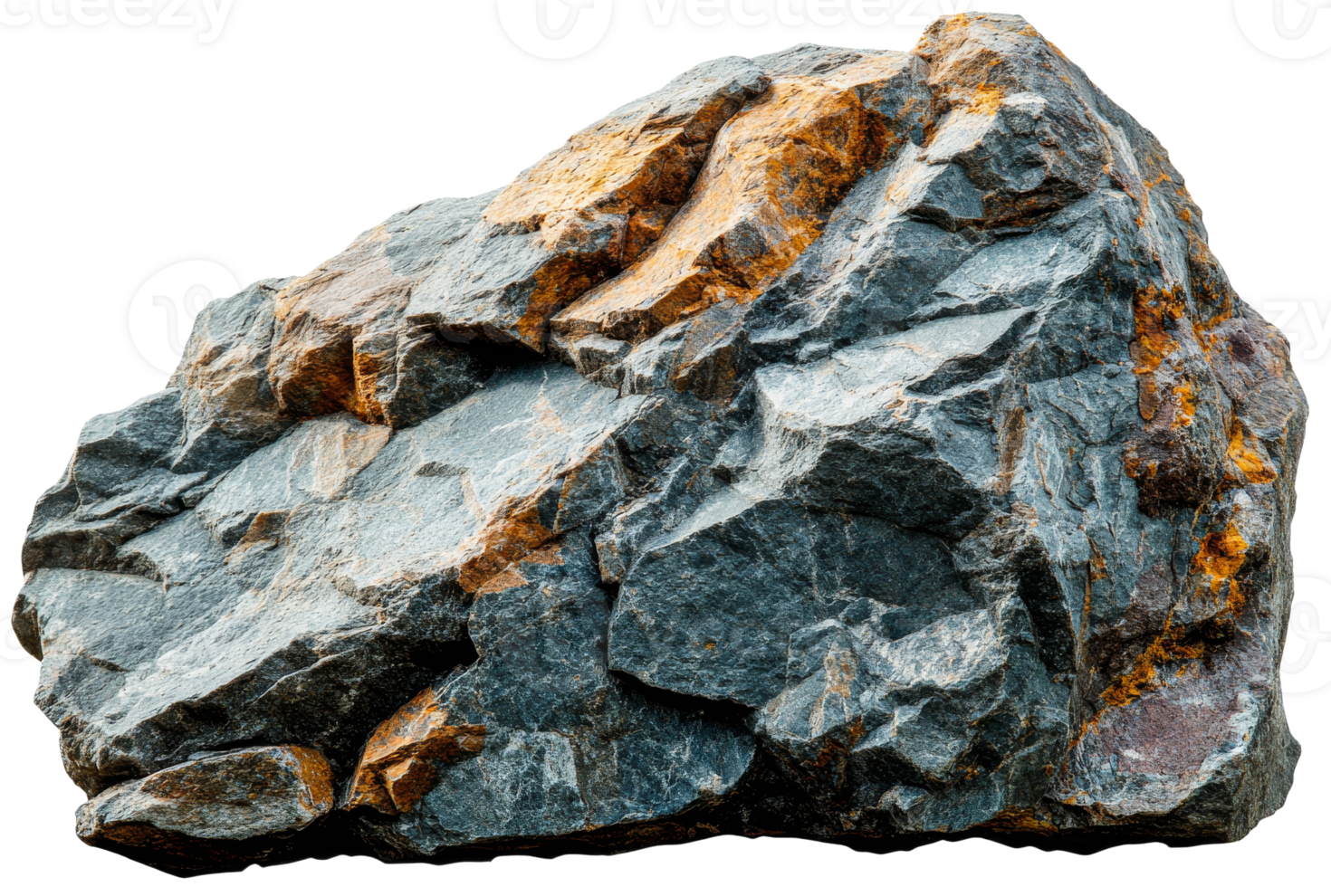 Unique rock formation with textured surfaces and colors png