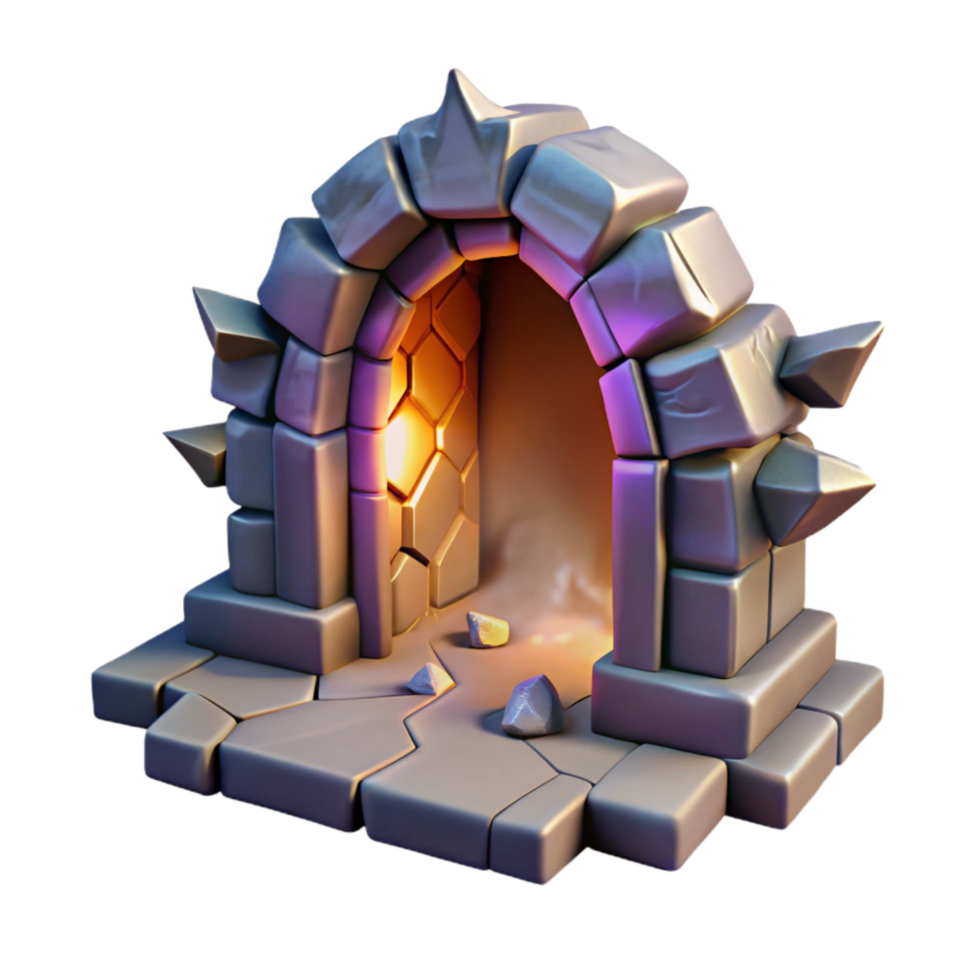 beautiful rustic Magical Portal Through Cracked Wall Cutout png