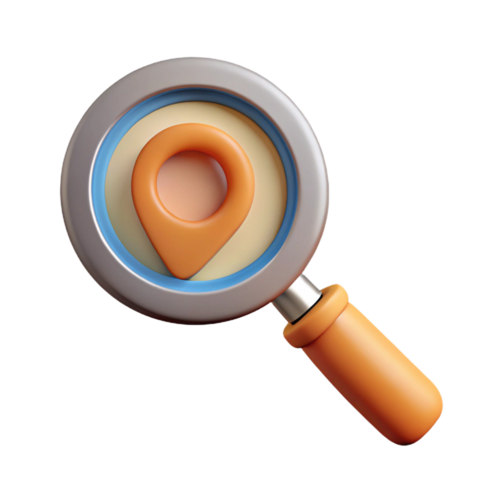 vibrant artistic Magnifying Glass Icon Transparent Background Side View authentic png